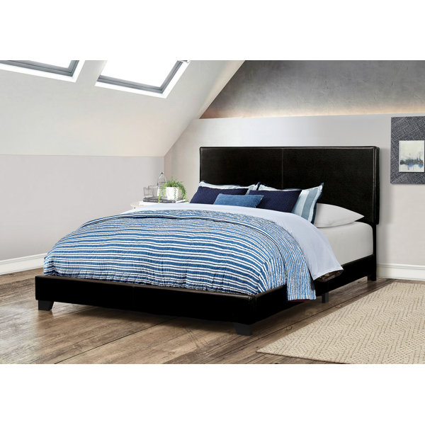 Ebern Designs Zaman Upholstered Panel Bed in Black Wayfair